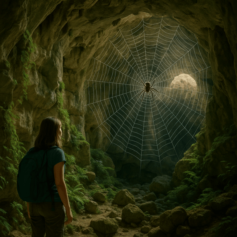 Entdeckung eines riesigen Spinnennetzes in einer griechischen Höhle