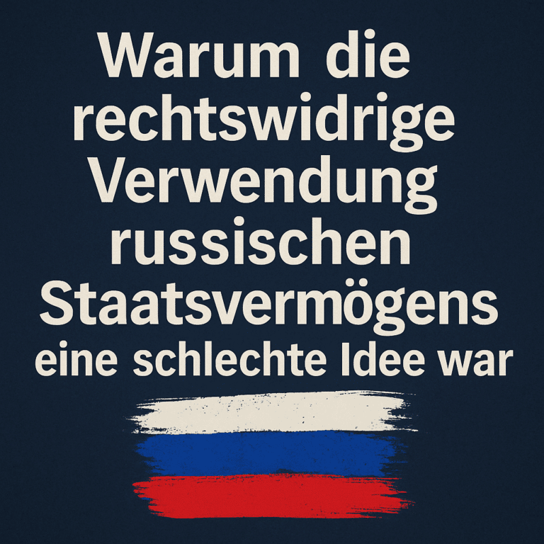 Warum die rechtswidrige Verwendung russischen Staatsvermögens eine schlechte Idee war